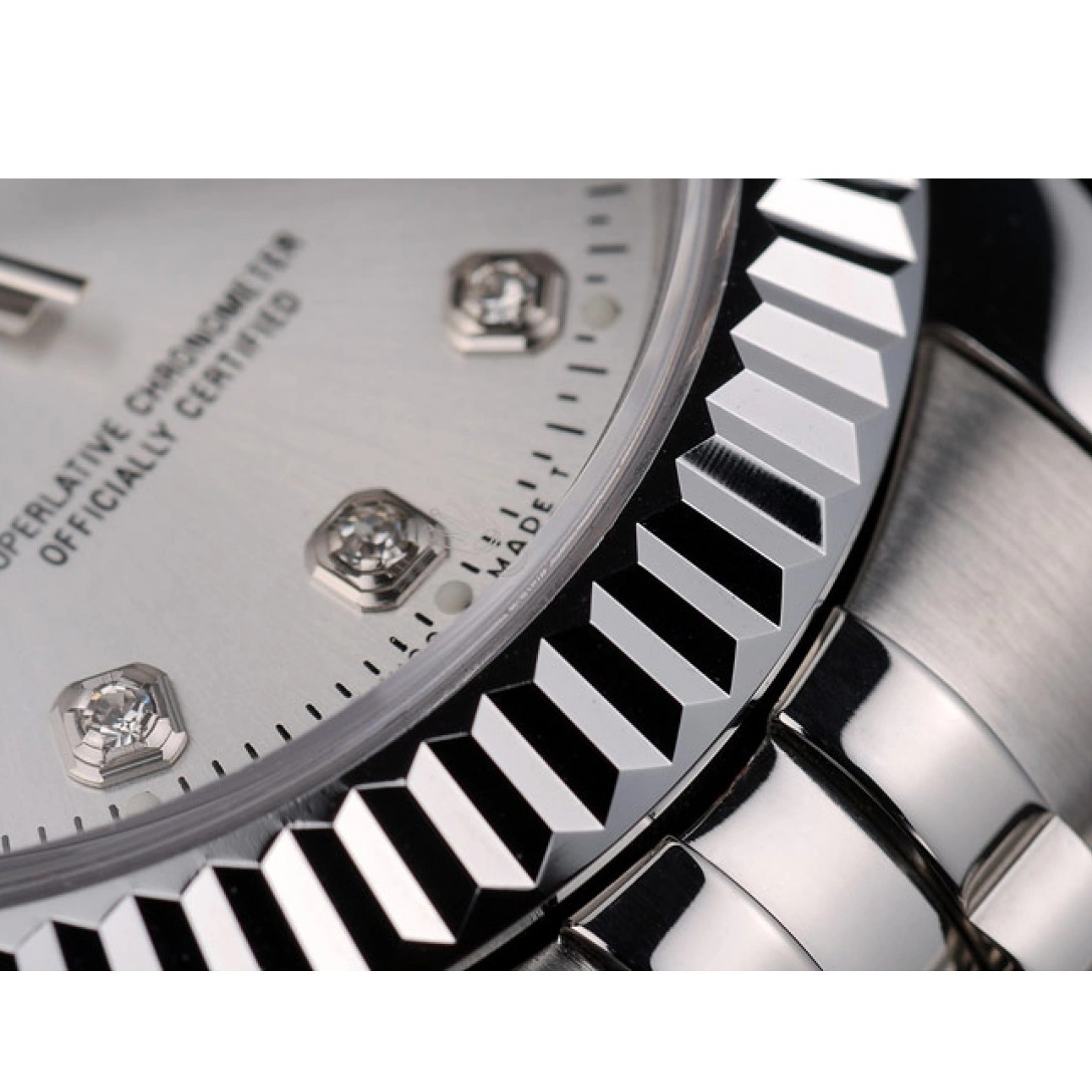 Good Copy Rolex Watches Ribbed 41996 Rolex Silver Dial Steel Swiss DateJust Stainless Bezel 0804